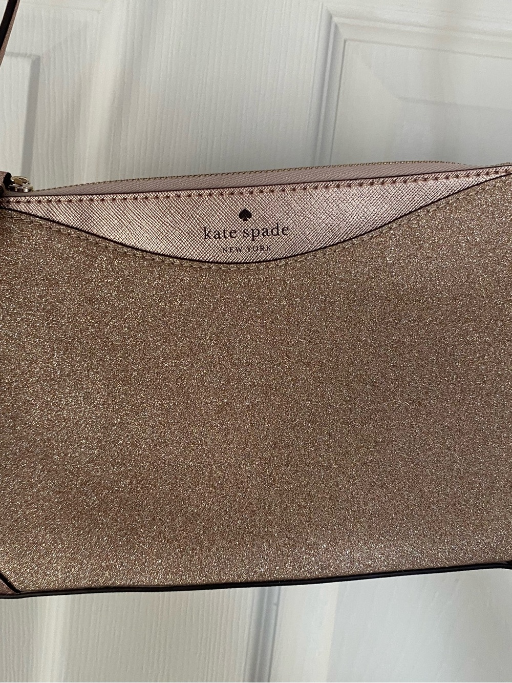 NWOT Kate Spade New York Shimmy Glitter Crossbody Bag Rose Gold/Pink Purse - Picture 3 of 13